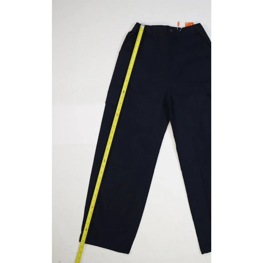 Rolanko Cargo Pants Mens 33x30 Navy Blue Elastic Waist Cotton Workwear Pockets - Picture 2 of 9